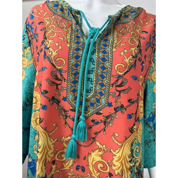 Urban CoCo Womens Boho Printed Tunic Size XL Polyester & Spandex Multicolor With - Picture 2 of 16
